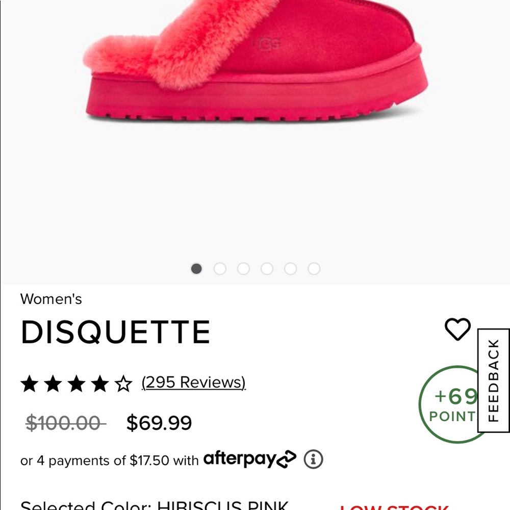 Gently worn UGG hibiscus pink slippers size 8